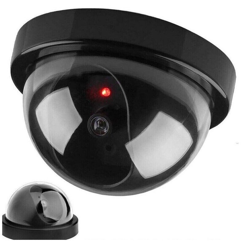 Dummy Überwachungskamera mit Signal LED, grau, Kamera-Attrappe